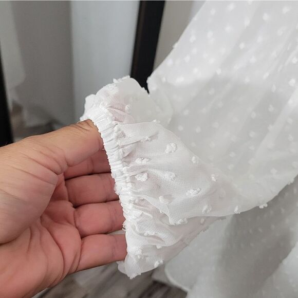 JASAMBAC Women's Swiss Dot long sleeve maternity Dress - Picture 9 of 14